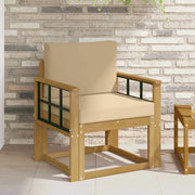 2 Pezzo Set di divani da esterno-Sofa da giardino Poliestere Bianco e Beige 873511