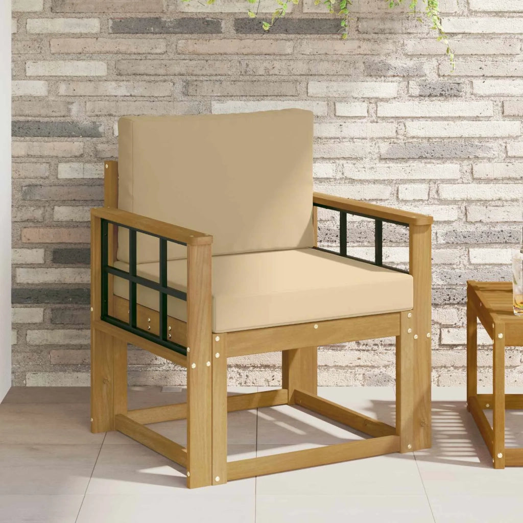 2 Pezzo Set di divani da esterno-Sofa da giardino Poliestere Bianco e Beige 873511