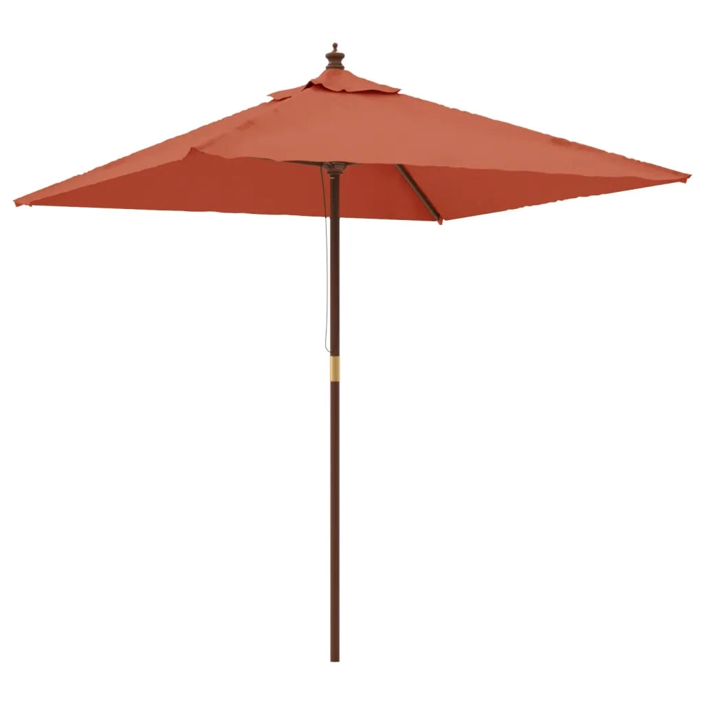 Ombrellone Giardino-Ombrello da Balcone con Palo in Legno Terracotta 198x198x231 cm