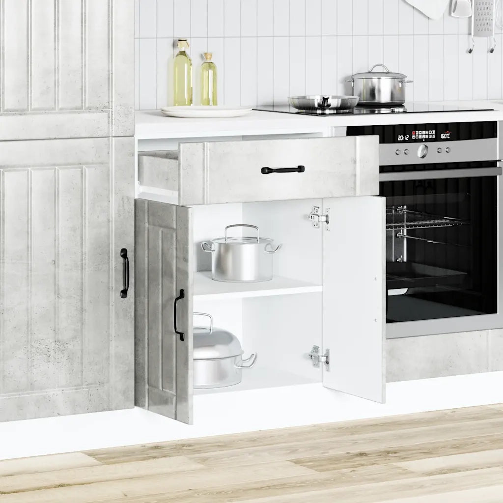 Base da Cucina-Mobile Base da Cucina Lucca Grigio Cemento in Legno Multistrato 303549