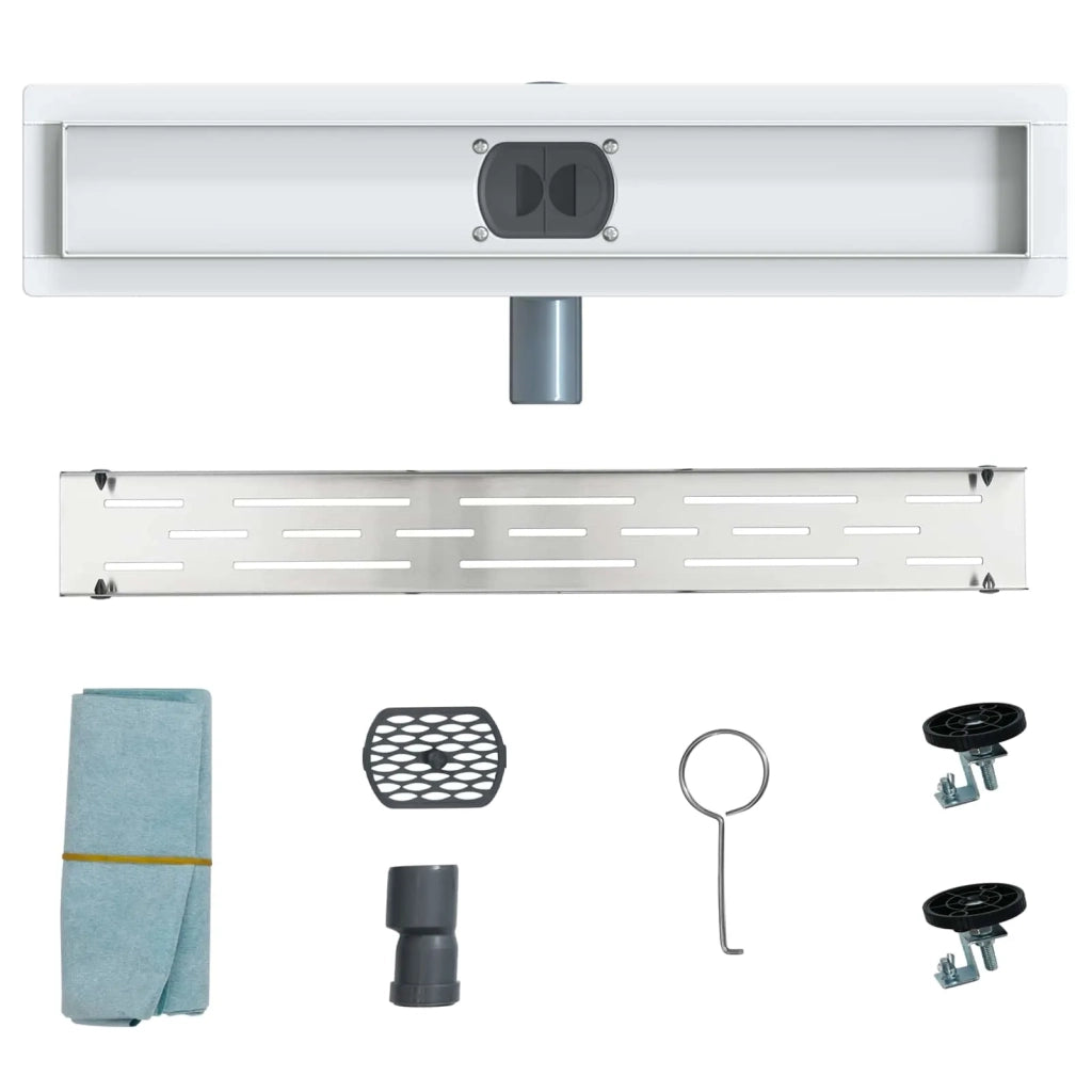 Scarico doccia con copertura in vetro e sifone a 360° 50 cm 42015979