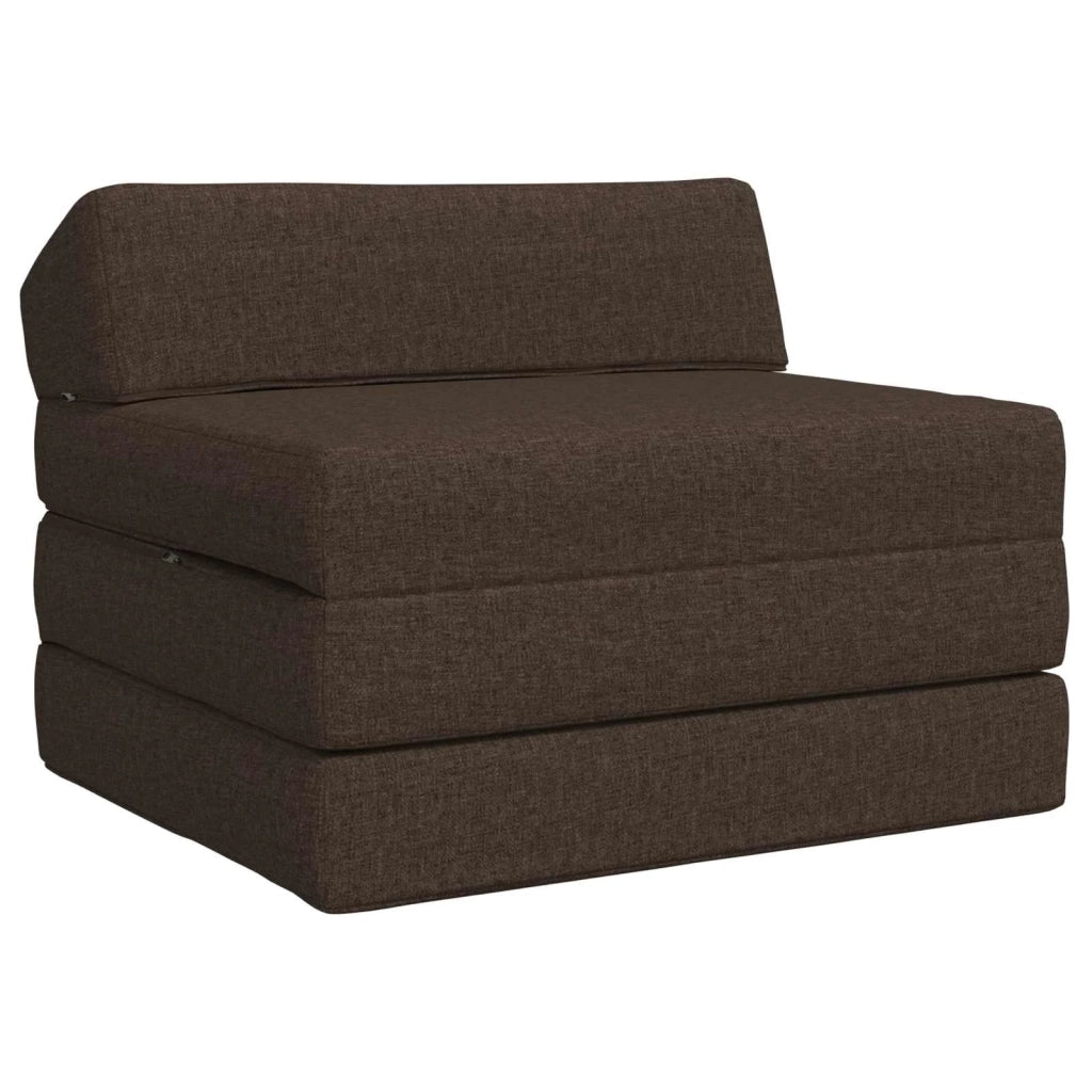 Divano Letto Pieghevole Tortora 200 x 70 x 10 cm Tessuto