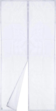 Veloce chiusura automatica con 34 magneti - Tenuta dell'aria fresca all'interno - Insetti all'esterno - 120x250CM - Bianco