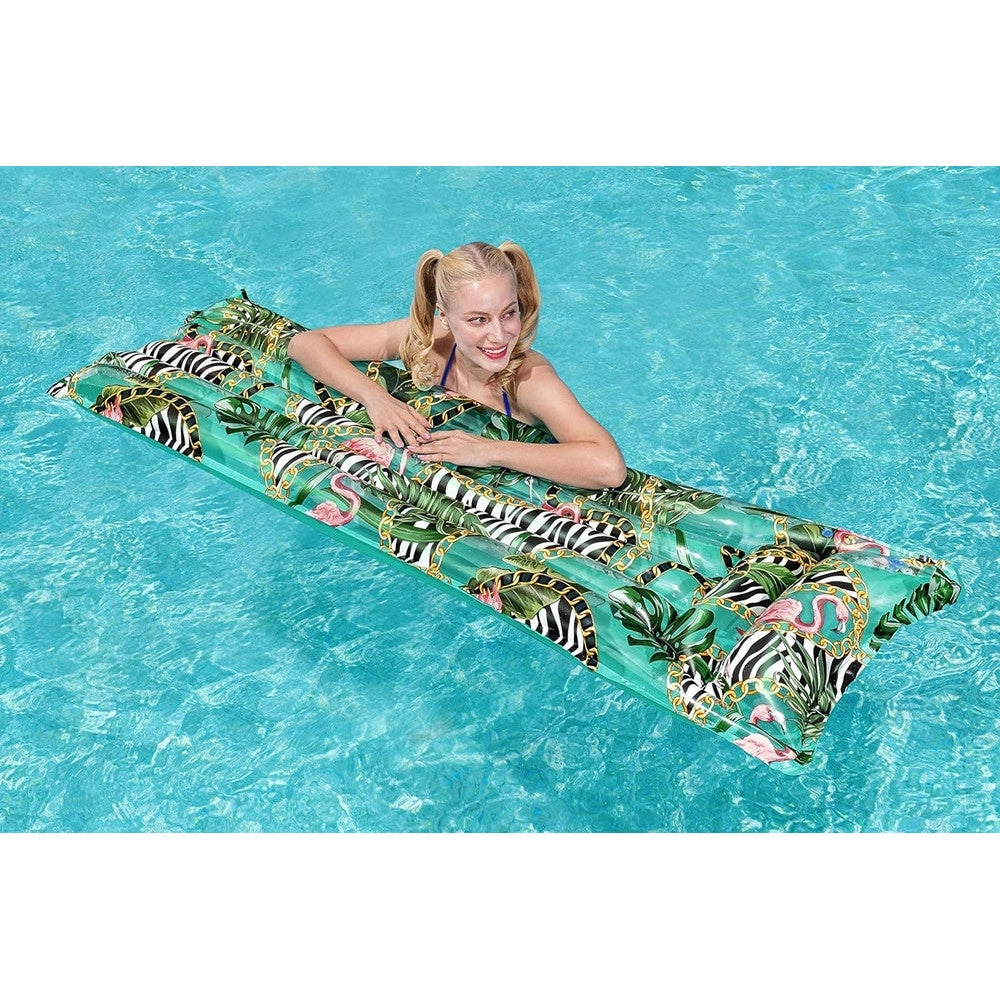 Trade Shop - Materassino Gonfiabile Fantasia Floreale 183x69cm Per Mare Spiaggia Piscina 019962 -