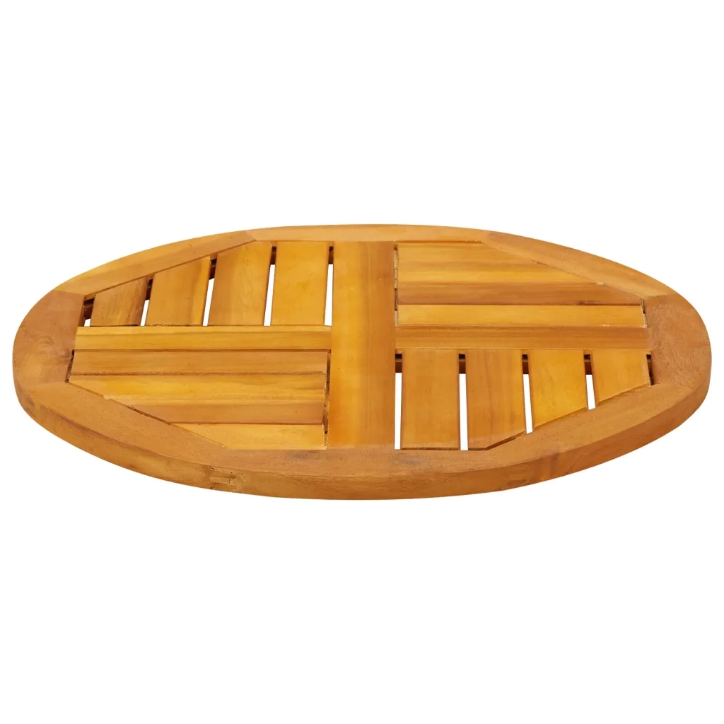 Piano per Tavolo Ã˜50x2 cm Rotondo in Legno Massello di Acacia