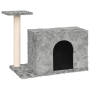 Tiragraffi per gatti torre per arrampicata giocattolo piattaforma per arrampicata con tiragraffi in sisal leggero 51 cm grigio 02_0022439