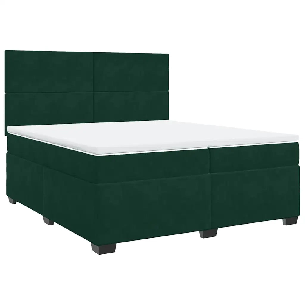 Giroletto a Molle con Materasso Verde Scuro 200x200 cm Velluto 3293299