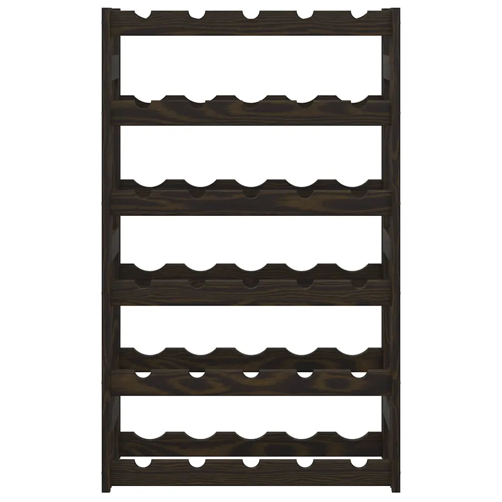 Portabottiglie per 30 Bottiglie Nero Legno Massello di Pino CFW8496085