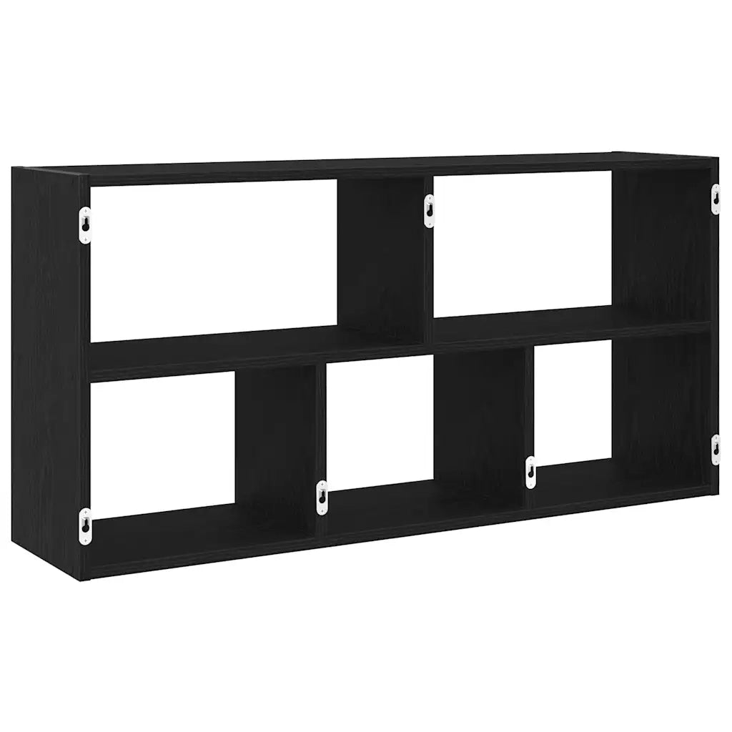 Scaffale a Parete Rovere Nero 100x25x50 cm in Truciolato 868070