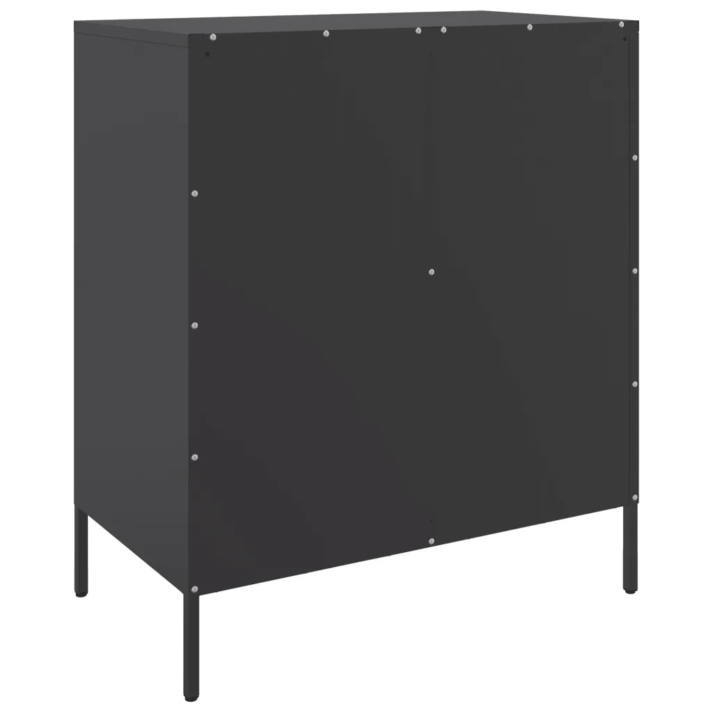 Credenza | Madia | Buffet da pranzo | Armadio da pranzo Nera 68x39x79 cm in Acciaio