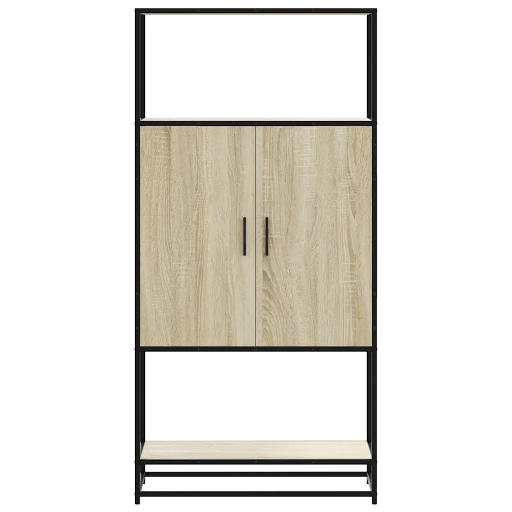 Credenza Rovere Sonoma 68x35x139 cm Legno Multistrato Metallo 849040