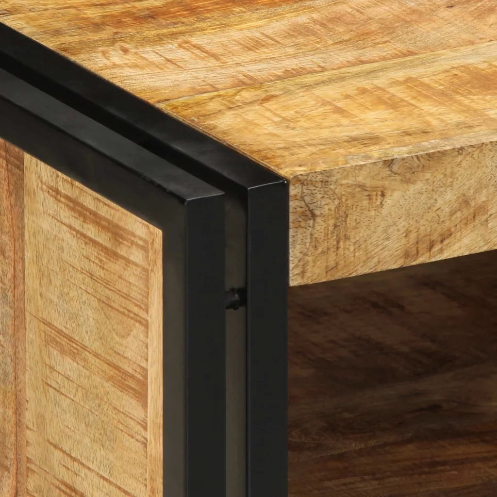 Tavolino da Salotto 50x50x38 cm Legno Massello di Mango Grezzo