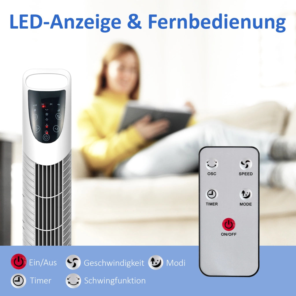 Ventilatore a Torre ¨C zephmum ¨C Bianco 18x78.5cm
