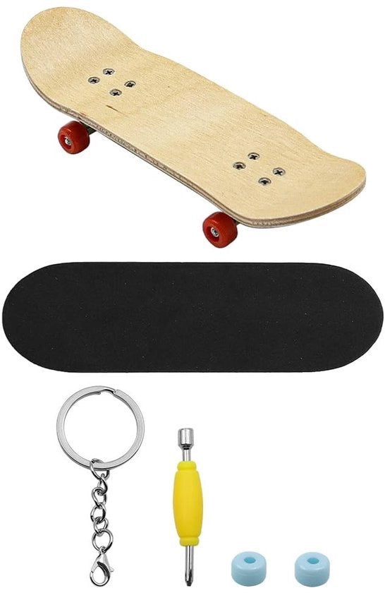 Pannello di controllo per skateboard - Materiali: esdoornhout - Rivestimento PU antiscivolo - Densità compressa - Peso leggero - Dimensioni 10x3 cm - Fingerboard