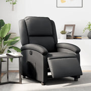 Poltrona Reclinabile Elettrica Nera in Vera Pelle 3204254