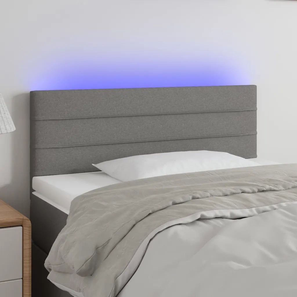 Testiera | Testata a LED Grigio Scuro 100x5x78/88 cm in Tessuto