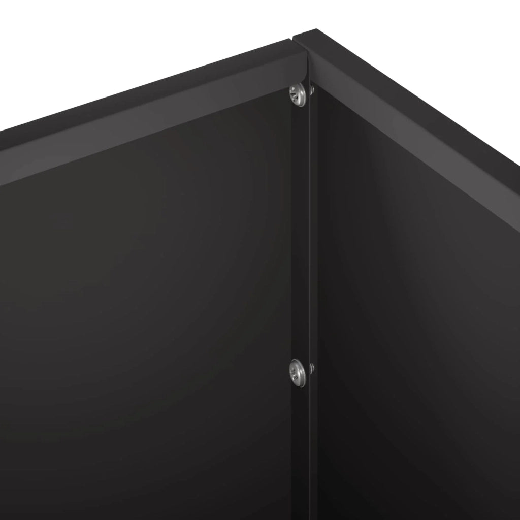 Vaso da giardino Nero 80 x 20 x 20 cm Acciaio laminato a freddo 8005162
