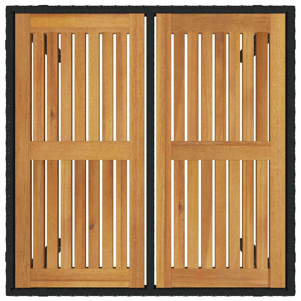 Set da Pranzo per Giardino 3 pcs Nero e Marrone polyrattan 3365434