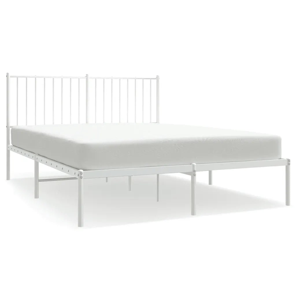 Giroletto con Testiera Metallo Bianco 140x200 cm 350932