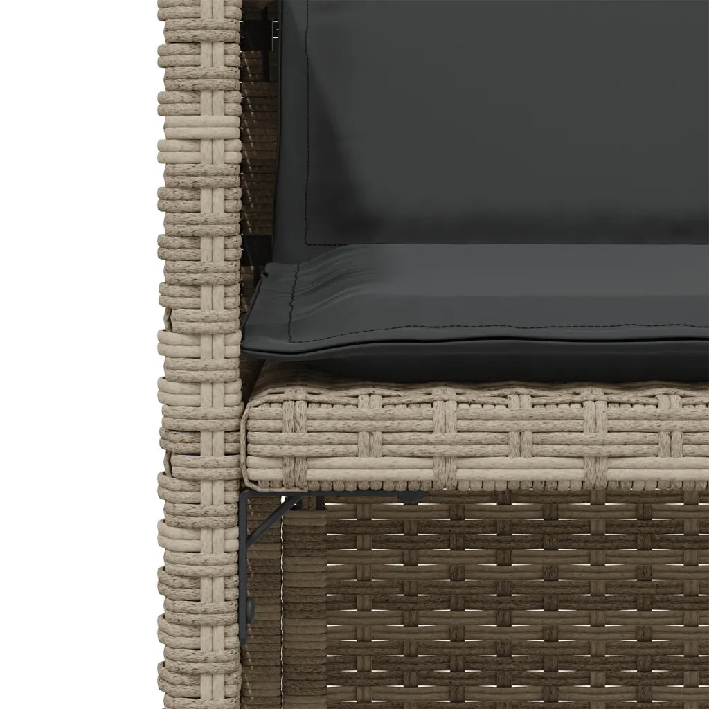Set da Bistr¨° 3 pz | Set Salotto da Giardino con Cuscini Grigio Chiaro in Polyrattan