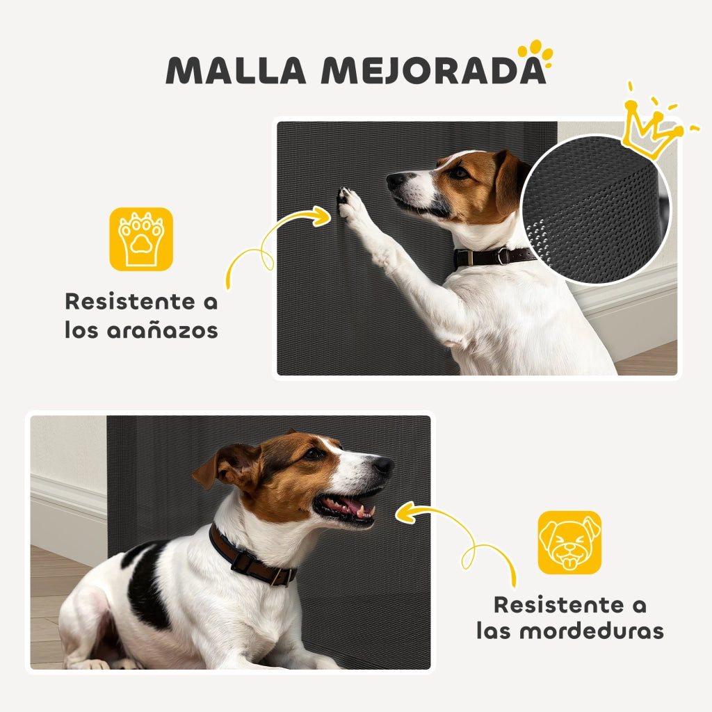 Barriera per Cani Retrattile 0-140 cm ¨C zephmum ¨C Nero