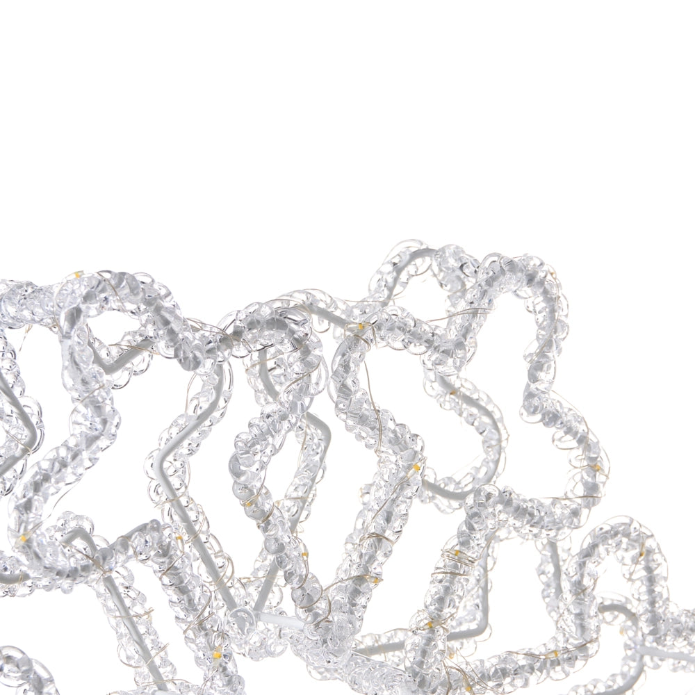 Accessorio decorativo natalizio LED per interni ed esterni Luci LED a forma di fiocco di neve Illuminazione Metallo Bianco