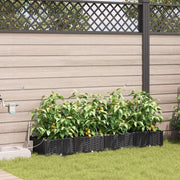 Fioriere da Giardino con Sistema di Irrigazione 4 pz Nero