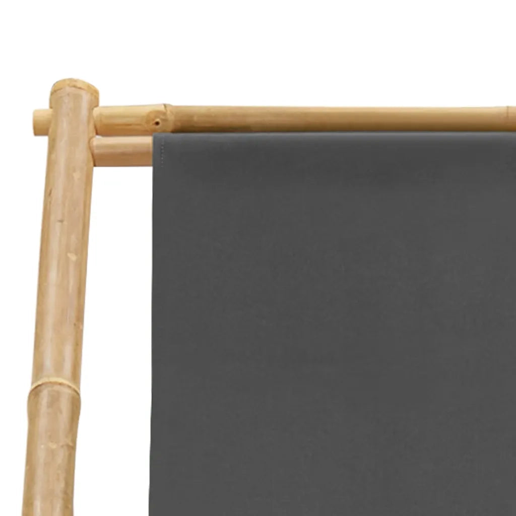 Sedia a Sdraio in BambÃ¹ e Tela Grigio Scuro cod mxl 22666