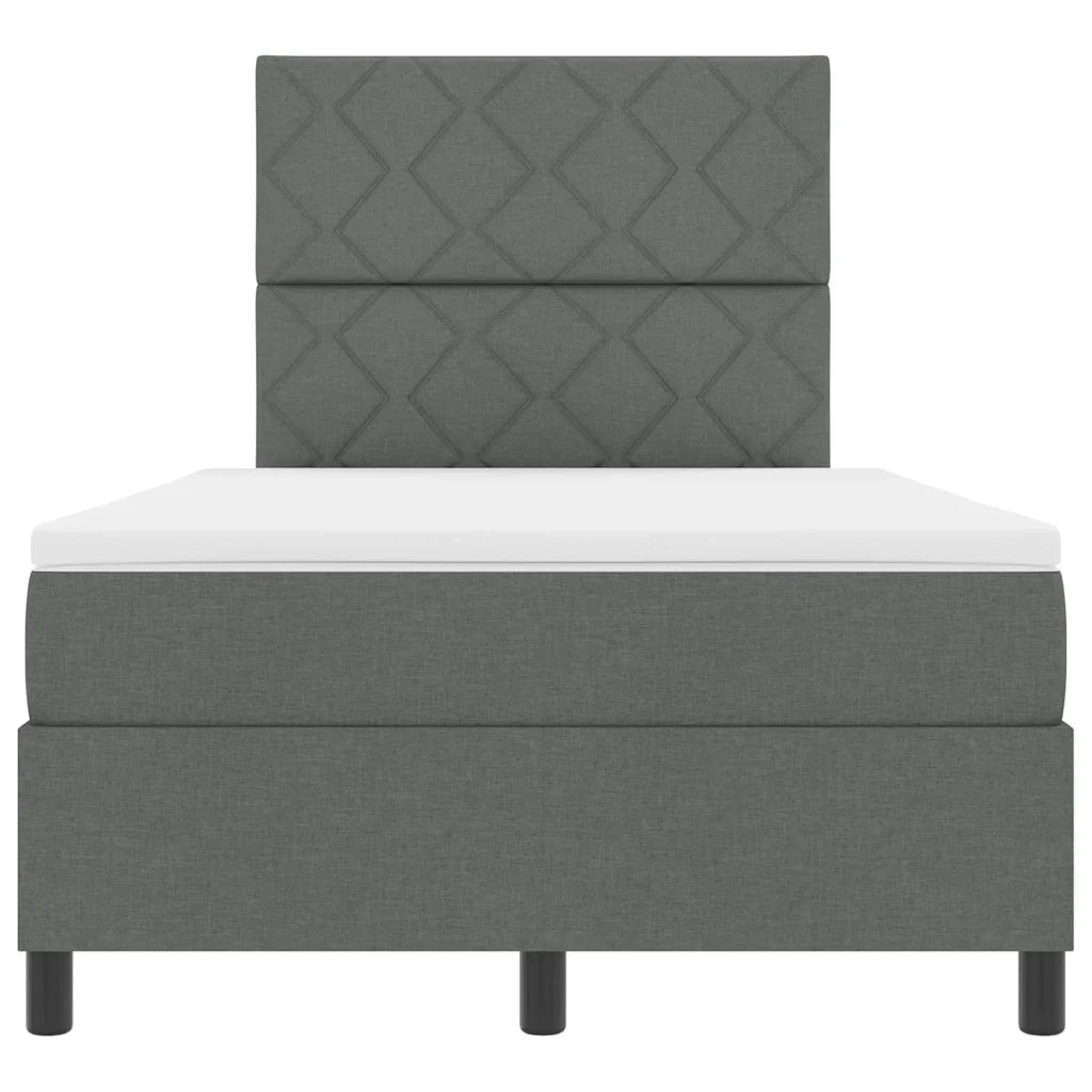 Letto a molle con materasso Grigio scuro 120 x 200 cm Tessuto 3342936