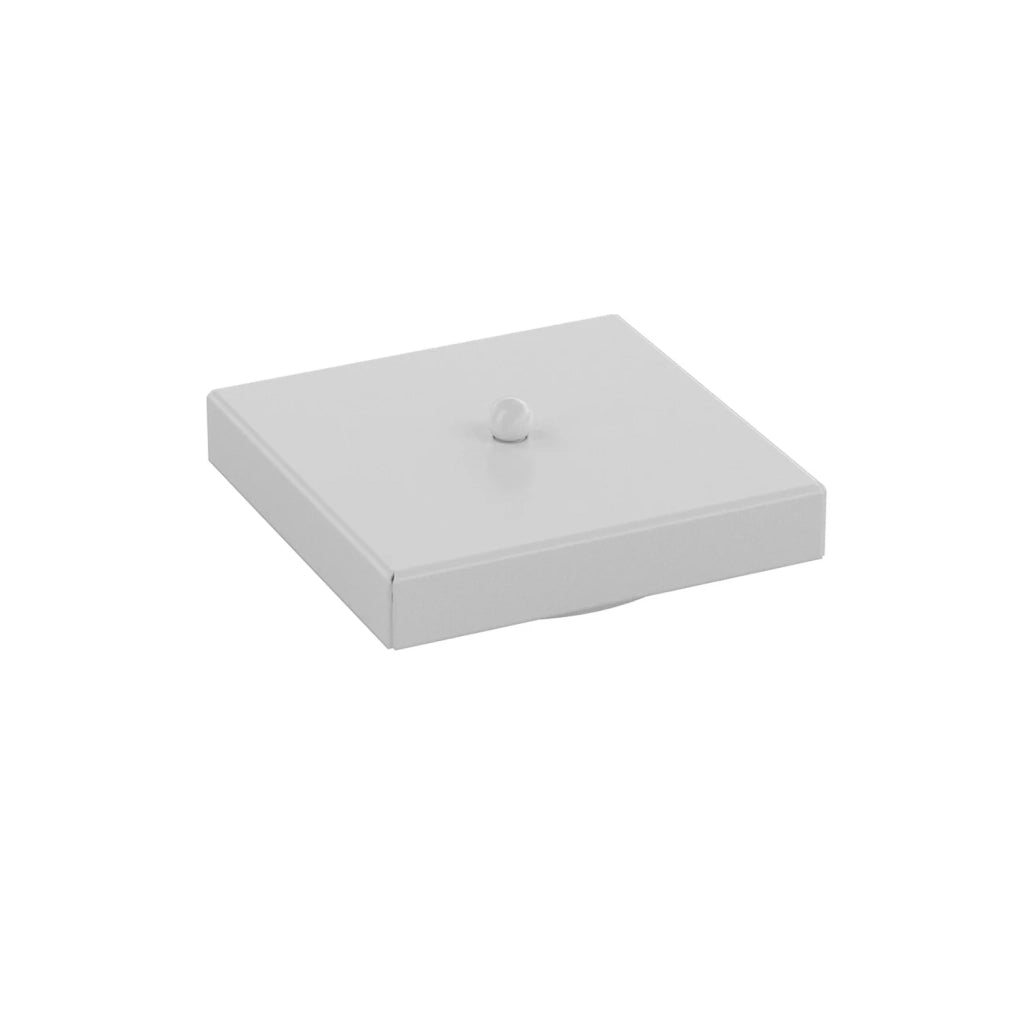 Rosone Quadrato Multiforo Metallo Bianco 7 Uscite 14X14Cm