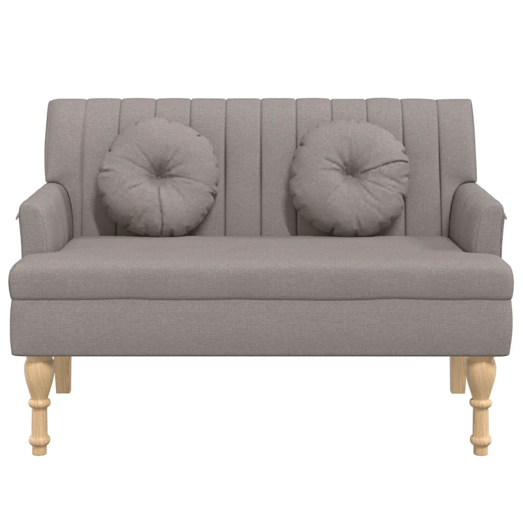 Panca con Cuscini Tortora 113x64,5x75,5 cm in Tessuto CFW8623510