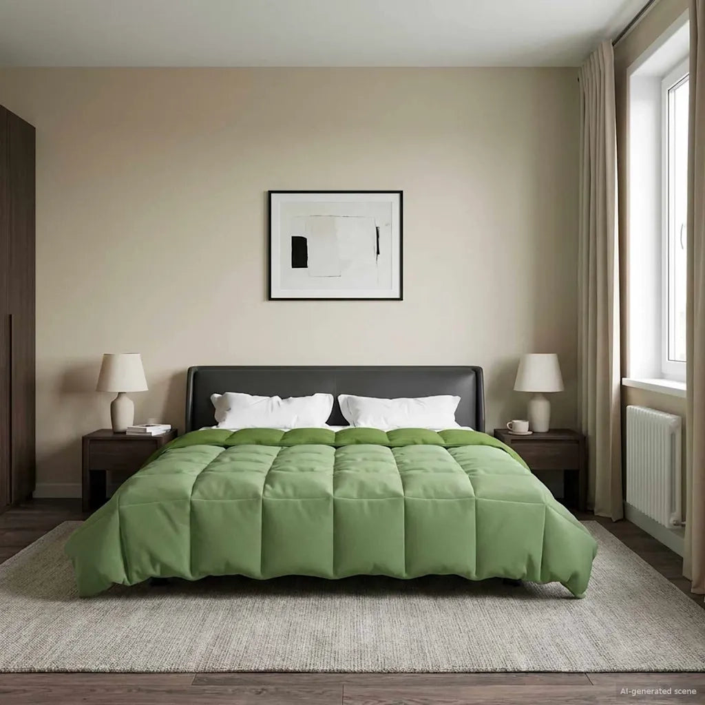 Duvet Estivo Trapuntato Verde 200 x 240 cm Microfibra 42025957