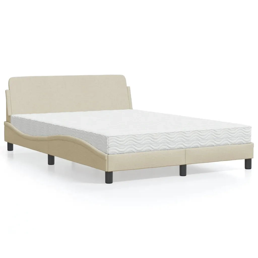 Letto con Materasso Dover Crema 120x200 cm in Tessuto 3208369