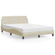 Letto con Materasso Dover Crema 120x200 cm in Tessuto 3208369