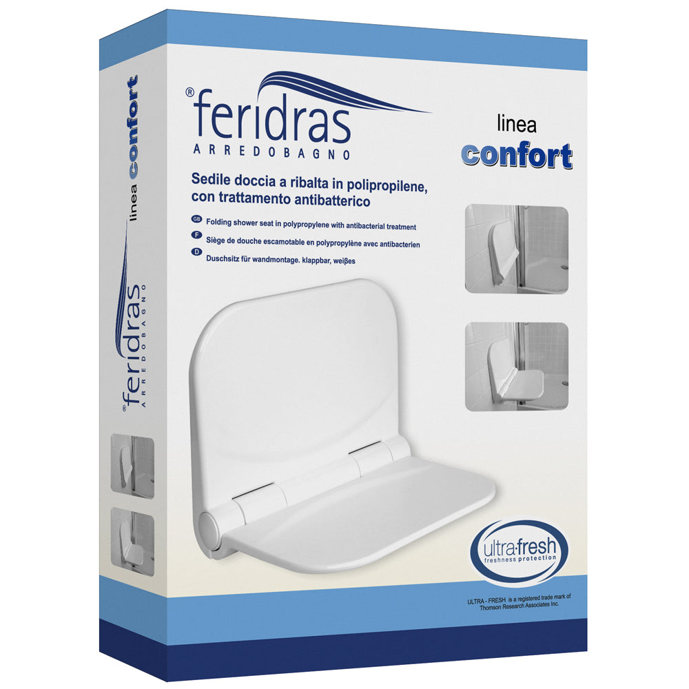 SGABELLO SEDIA DOCCIA A RIBALTA RICHIUDIBILE A PARETE ANTIBATTERICO FERIDRAS 708001