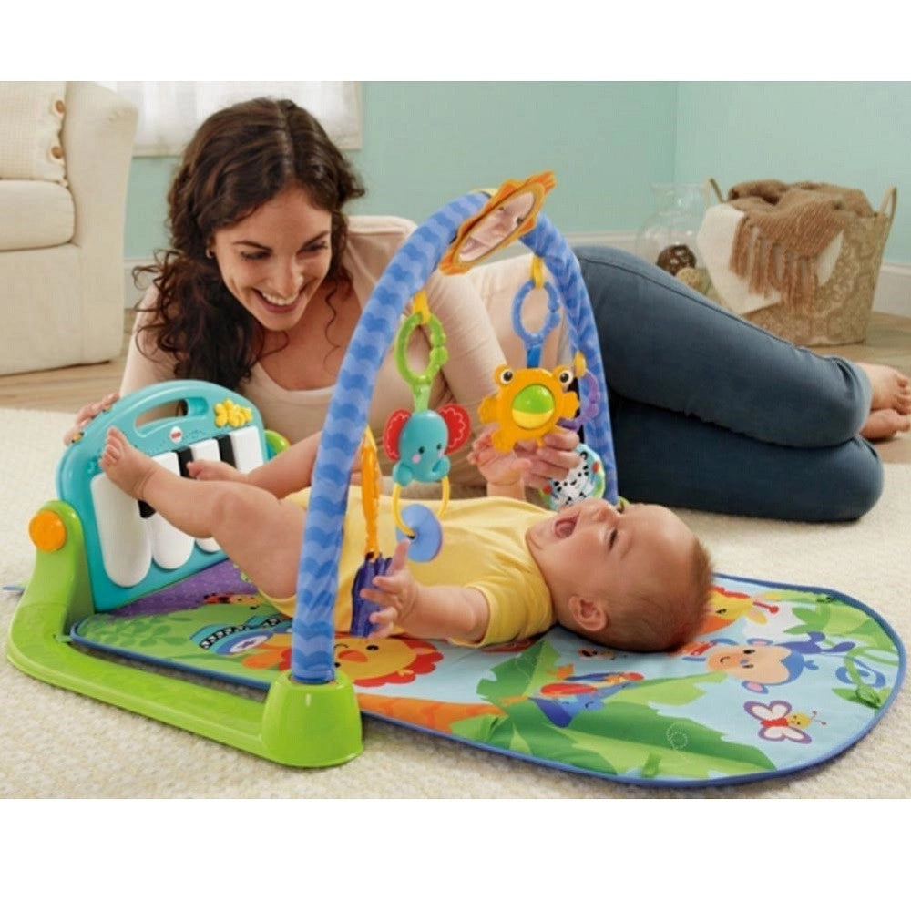 Trade Shop - Palestrina Per Neonato Con Piano Musicale Azzurro Baby Con Giocattoli Pendenti -