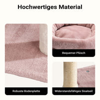 Fudajo Albero tiragraffi Ciliegia 162cm Rosa Con sisal, casetta per gatti e cucce