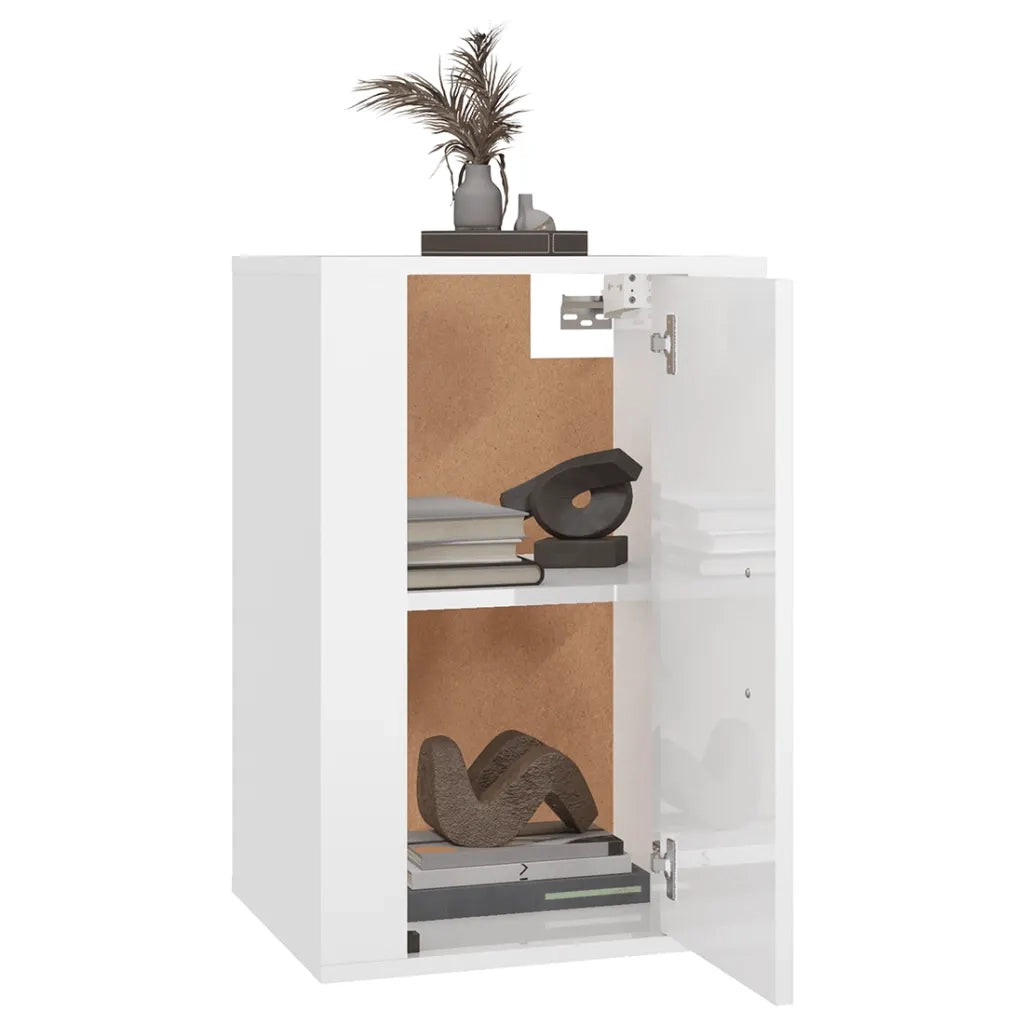 Mobile Porta TV a Parete Bianco Lucido 40x34,5x60 cm 816660