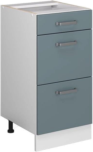 Frontale cucina R-Line, Grigio-blu, 39.6 x 70.4 cm frontale del mobile per mobile base con cassetti, adatto per armadi da cucina R-Line per un montaggio semplice