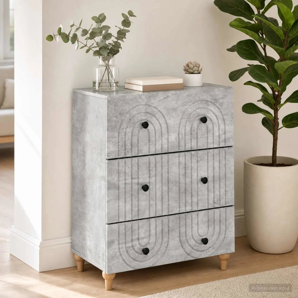 Mobile con Cassetti Grigio Cemento 66 x 34,5 x 90 cm 894148