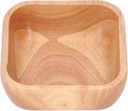 Piatti di servizio in legno e gomma naturale quadrati artigianali per insalata, frutta e verdura - 15cm