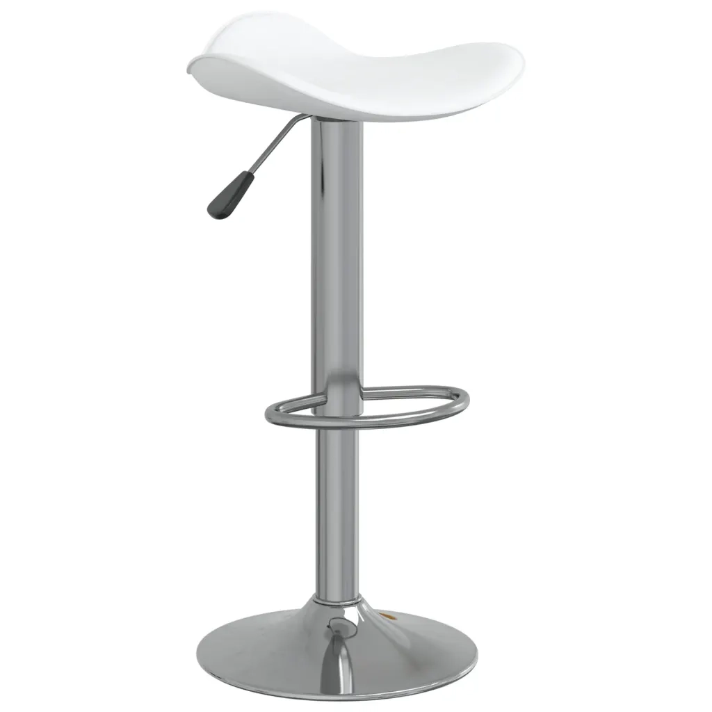 Sgabello da Bar Bianco in Acciaio Cromato e Pelle Sintetica cod mxl 57328