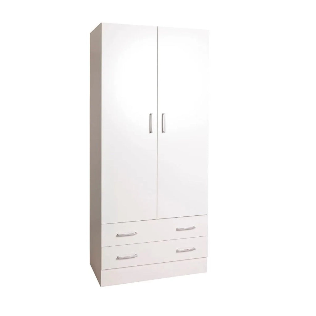 Composad Armadio 2 Ante e 2 cassetti 170x80x52cm Colore Bianco Opaco AR1026