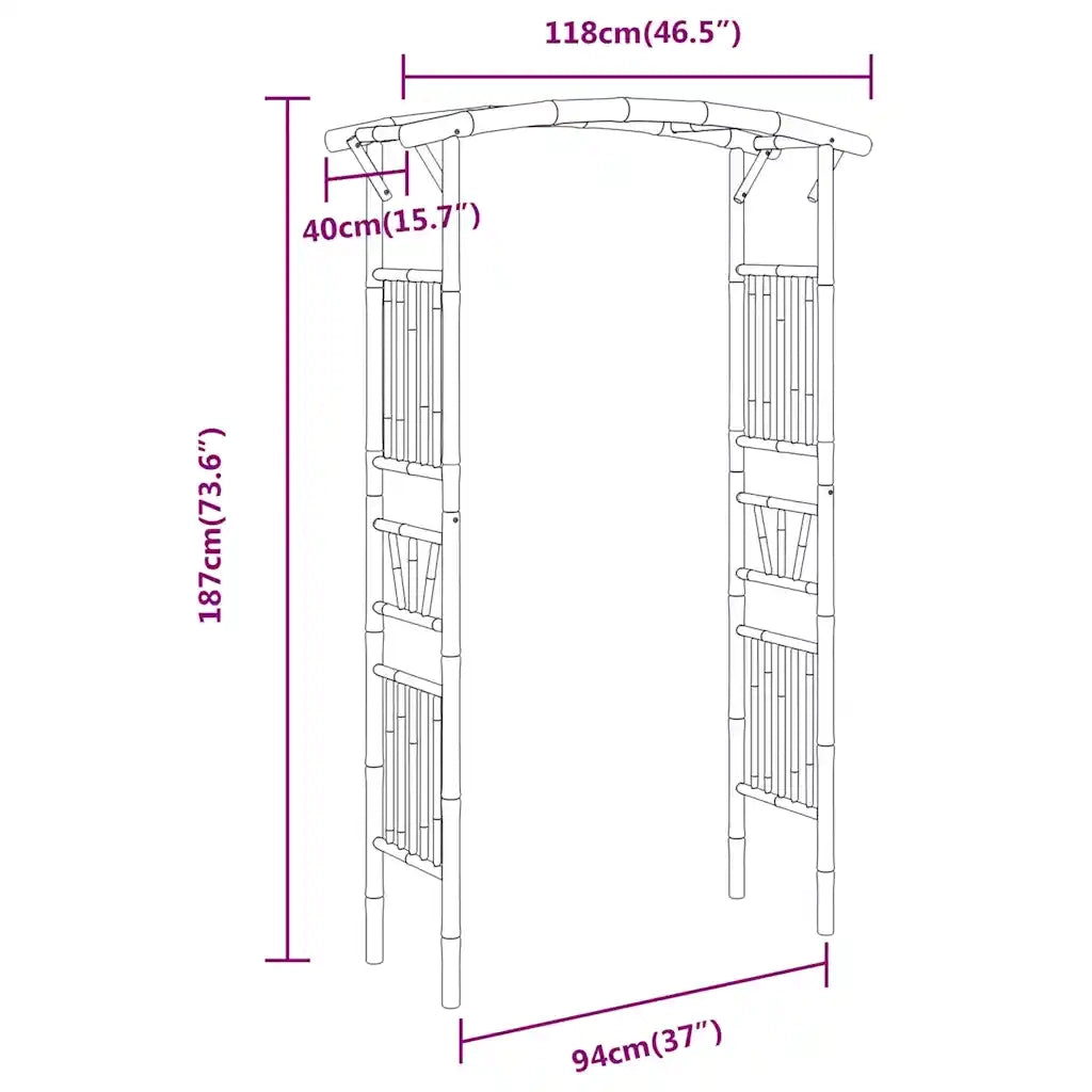 Arco da Giardino per Rose in Bamb¨´ 118x40x187 cm CFW6468397