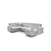 Divano angolare panoramico convertibile HASGARD U 326 cm bianco alpino con contenitore
