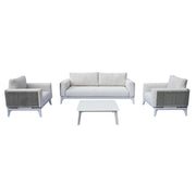 Salotto Nantes Alluminio Bianco E Corda Wicker Moia