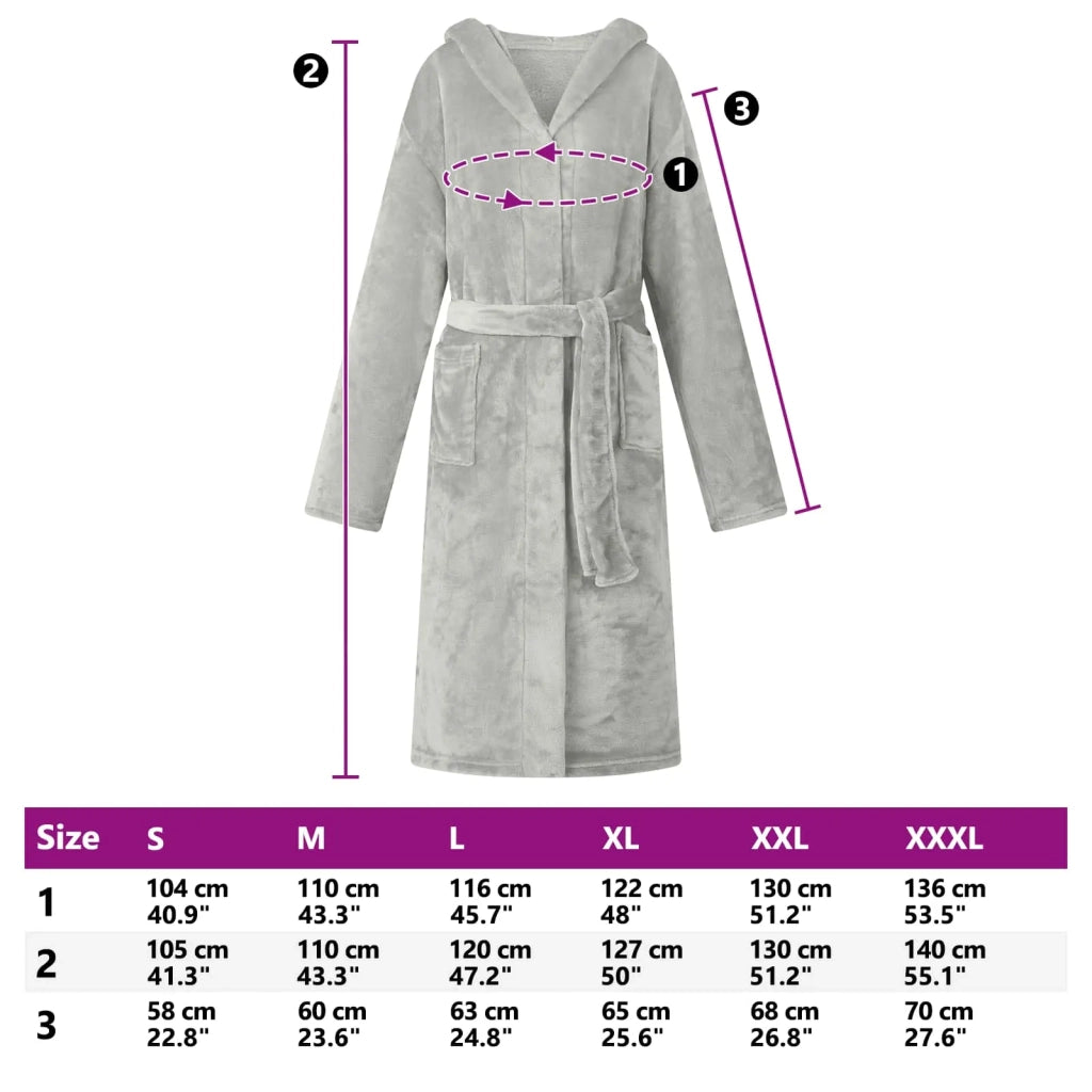 Accappatoio con Cappuccio Grigio xxxl Flanella CFW6727541
