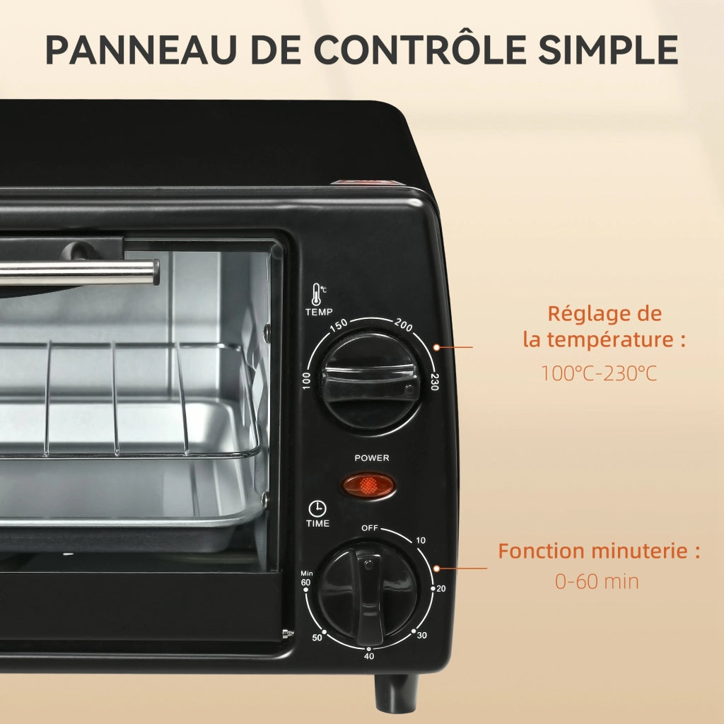 Forno Elettrico Mini 10 Litri ¨C zephmum ¨C Griglia e Vassoio, 100-230¡ãC, 36.5x26x22 cm