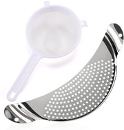 Pastazeef e Fijne Zeef, RVS Zeef da Pasta, Fino, Extra Plat Afdruiprek, Pratico Afdriparek per Pasta, 2-Pack, MTGLQ-2
