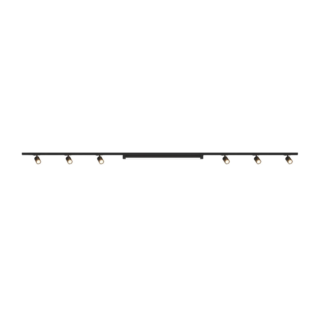 Kit Binario Moderno Mono Mix Metallo Nero 8 Luci Led-Gu10 40W Naturale